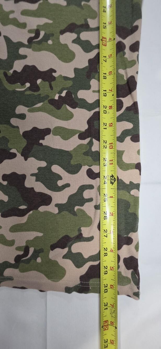 No Boundaries RN 52469 Green Camo Ribbed Tank Top Women's Size XXL Sku 0328 - Picture 3 of 5